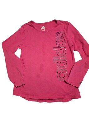adidas Pink Long Sleeve Logo Tee